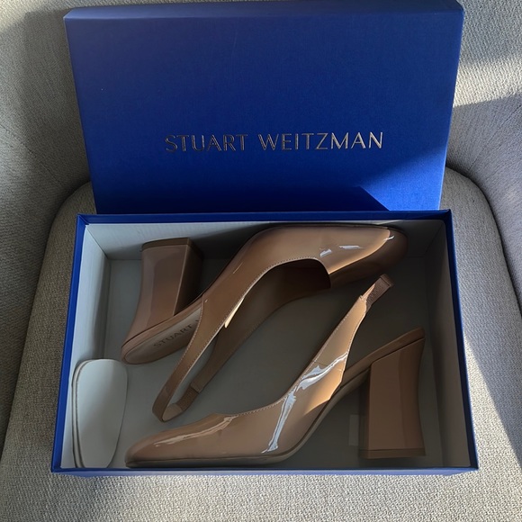 Stuart Weitzman Shoes Stuart Weitzman Nude Patent Pumps Poshmark